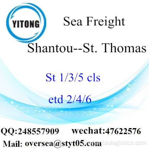 Shantou Port LCL Consolidatie Naar St. Thomas